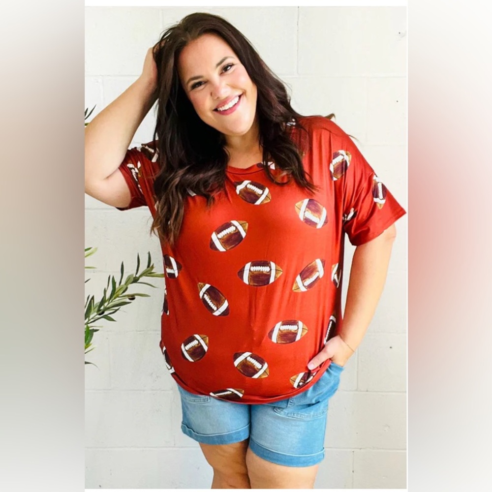 Haptics Sporty Football Print Women's Tee